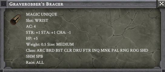 GRAVEROBBER'S BRACER item card